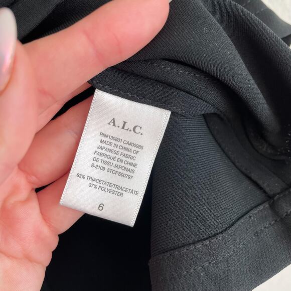 ALC Black Button Front Puff Sleeve Tophe - Picture 9 of 12